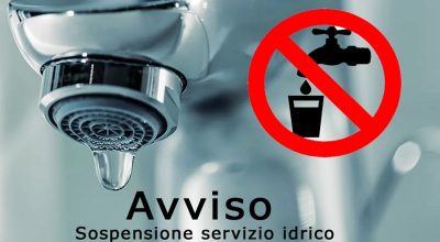 AVVISO SOSPENSIONE EROGAZIONE ACQUA POTABILE AURIGO CAPOLUOGO