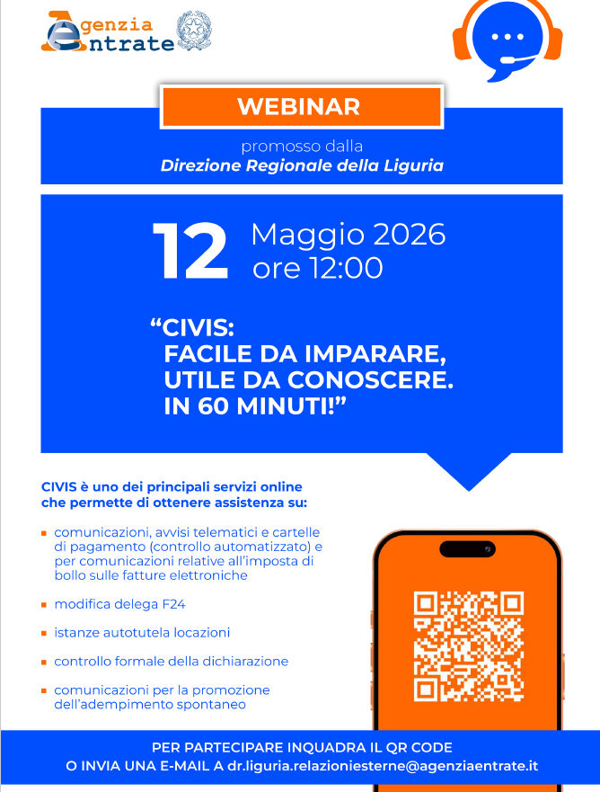 Invito al Webinar “Civis: facile da imparare, utile da conoscere. In 60 minuti!” – a tutti i cittadini interessati